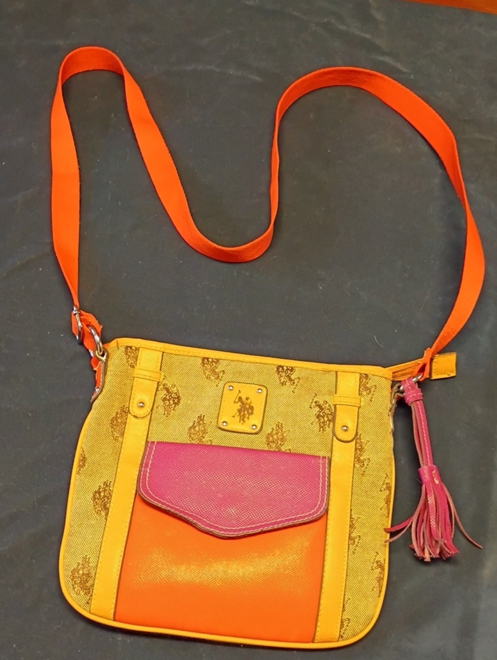 Vintage Y2K U.S. Polo Assn. Multi-Colored Crossbody Purse
